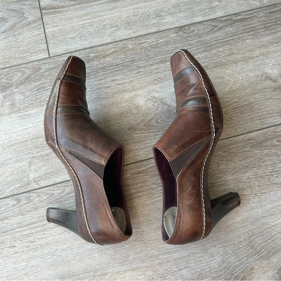 Virus Moda Brown Leather Western Ankle  Boots - Picture 8 of 13